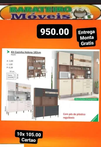 Kit Cozinha Helena 182cm - Novo