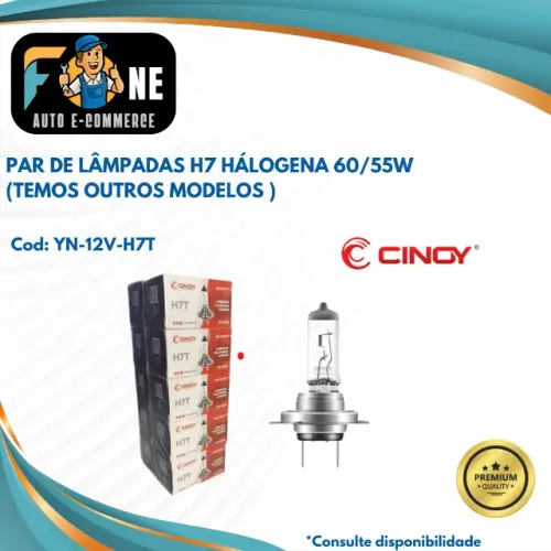 Par Lâmpada farol Halogena  H7 12V 55W Cinoy YN-12/H7T