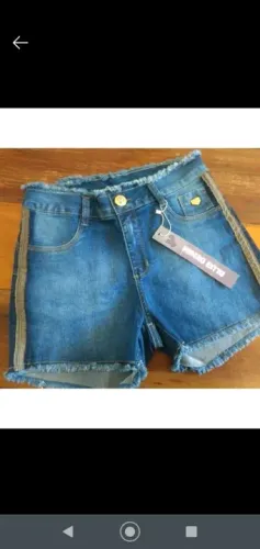 NOVO-Tam 42- Shorts jeans Levanta Bumbum Blue Denin
