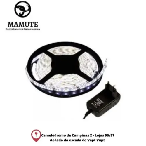 Fita de Led Branco Frio 3528 5 metros com Fonte