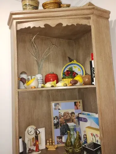 Estante De Canto Madeira Em Patina - Linda!