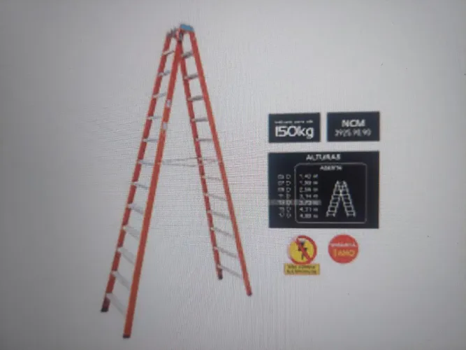 Escada Tesoura Dupla Fibra 11 Degraus