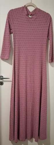 Vestido longo Rosa com Detalhe Texturizado