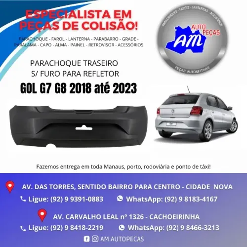 parachoque traseiro gol g7/g8 