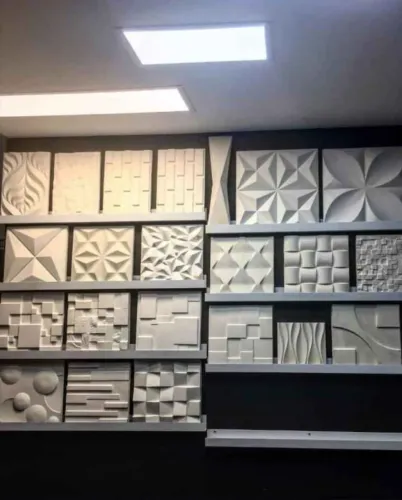 Placas de gesso 3D e instalação 