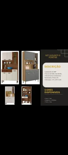 Kit Cozinha Golden 6 Portas - Cores Disponíveis