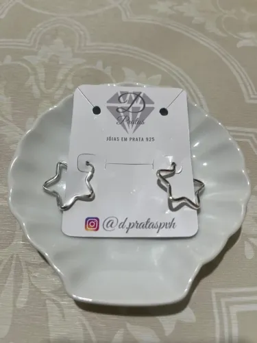 Argola Estrela pequena, em Prata 925 (nova)