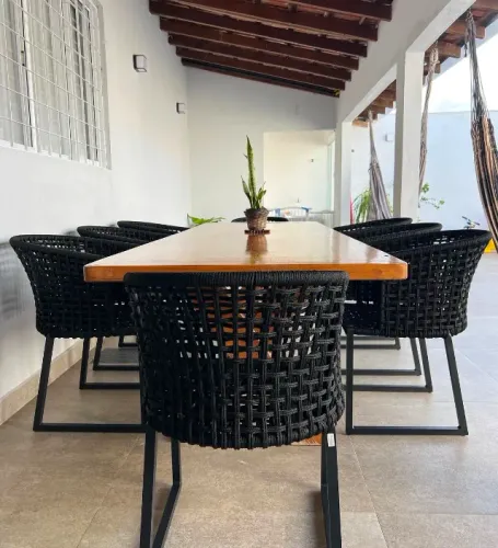 MESA DE CORDA NÁUTICA - 8 CADEIRAS