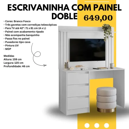 Escrivaninha com Painel Doble luxo - FRETE GRATIS - ENTREGA HOJEEE !!