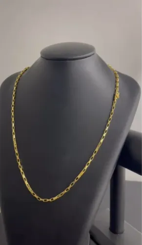 Cordão banhado a ouro 18 com proteção de verniz italiano