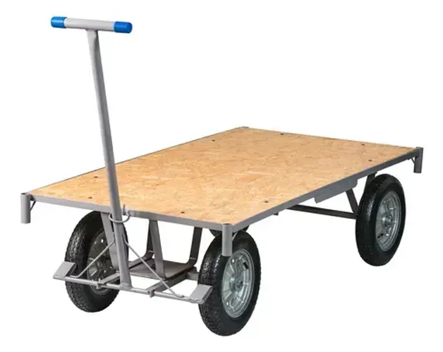 Carrinho Plataforma De Madeira C/4 Rodas Para 400KG