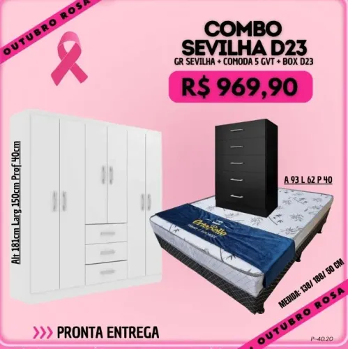 Combo : Armário + comoda+ box PAGAMENTO NA ENTREGA