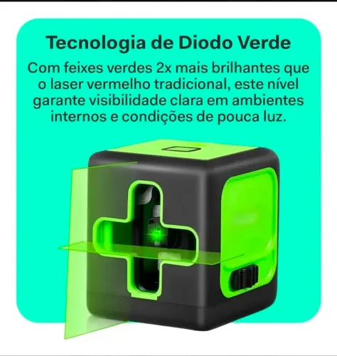 Nível Laser 2 linhas verdes com bateria Novo