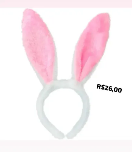 Faixa de cabelo de orelhas de coelho rosa