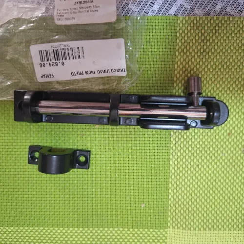 Ferrolho Reforçado 15 cm - Completo - Preto (União Mundial)