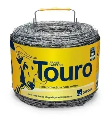Arame Farpado 500m Gerdau Touro 3 Camada Galvanização 350kgf