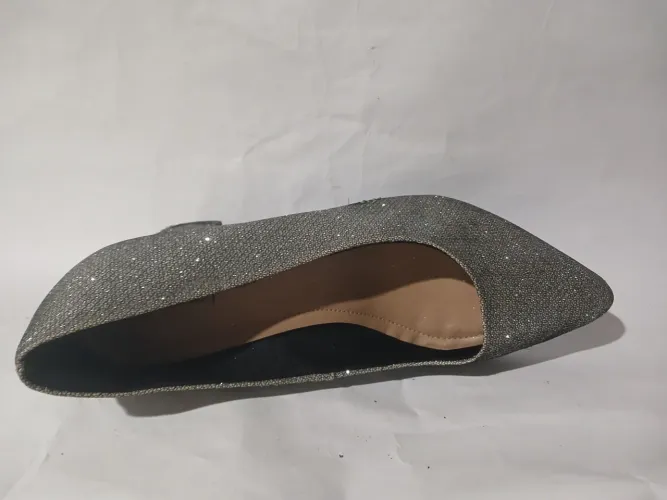 Sapato Feminino Prateado com Brilho