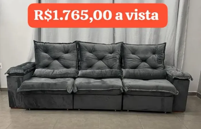 Sofá Retrátil e Reclinável!! Com molas 2.70cm