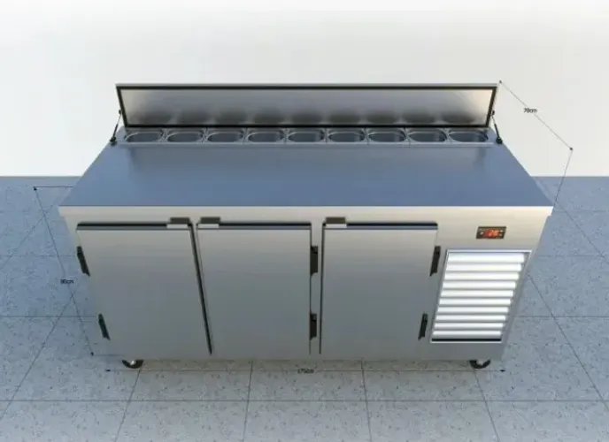 Bancada Refrigerada 2 portas com condimentadora