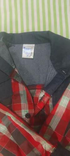 Camisa Xadrez Infantil com Detalhes Jeans