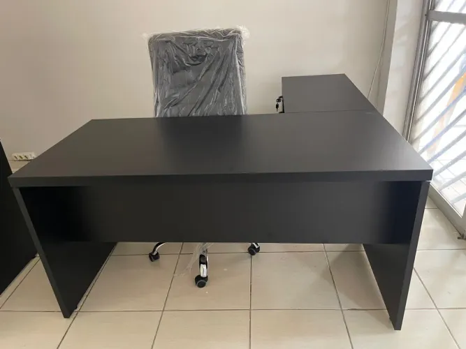 Mesa em L 1.50x1.60 Escritório Preta - LOJA IKONMIXOFFICE 