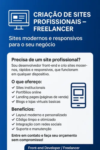 Criação de Sites Profissionais - Rápidos e Responsivos<br>