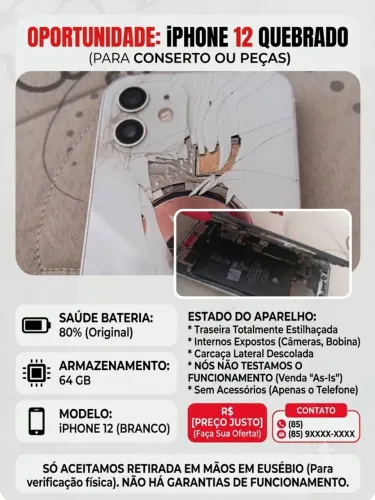 Iphone 12 cim defeito