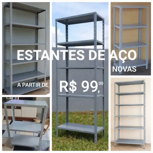 Estantes de Ferro / Aço (Metálicas) para Organizar - Novas - A partir de R$99,00