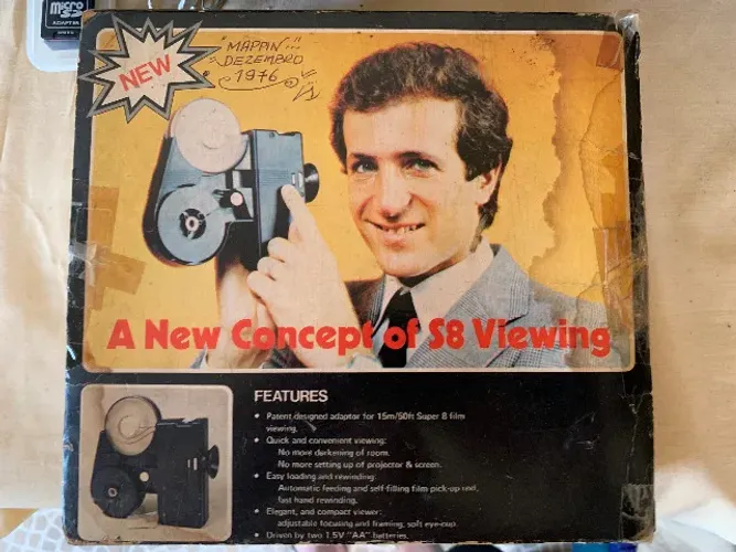 super 8 adaptador apollo q 1095 av-2 viewer