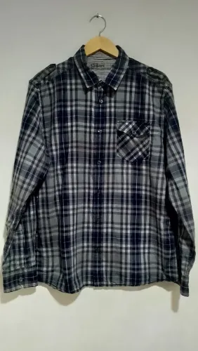 Camisa xadrez azul GG desapego 