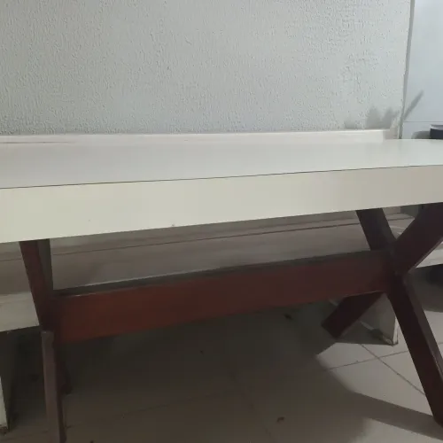 Mesa grande de madeira para churrasqueira/área gourmet