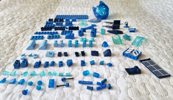 Lote com 100 Peças de LEGO - Tons de Azul - Criatividade e Desenvolvimento