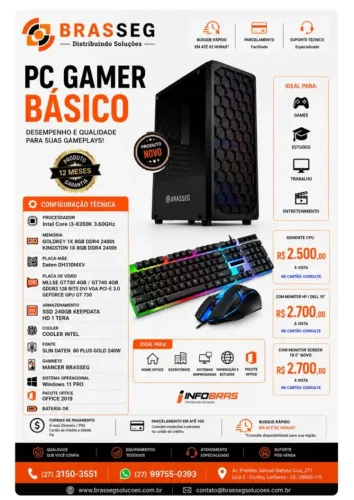 PC Gamer Básico | Intel Core i3 | 16GB