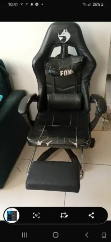 Cadeira Gamer Fox Racer Nordic Preta Encosto Reclinável Ergonômica