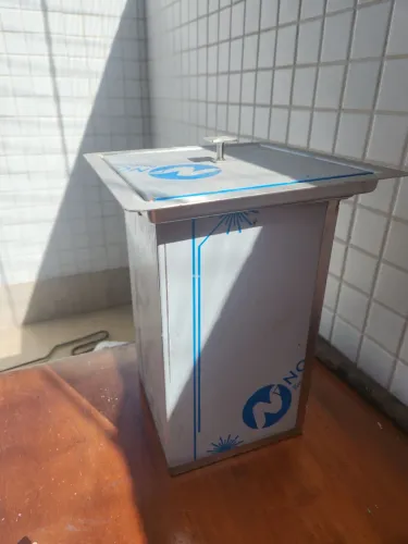 Lixeira lixeira embutir em inox para pia cozinha
