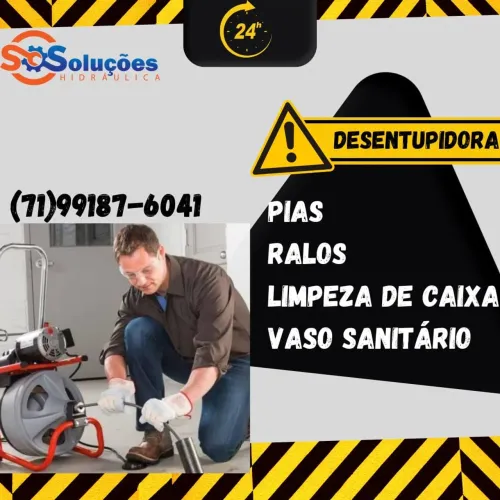 Desentupidora de cano, pia, ralos, vaso sanitário 
