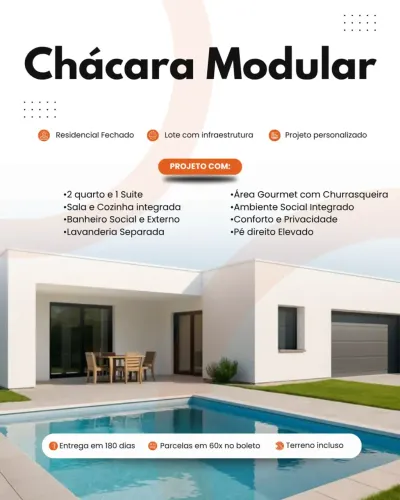 Chácara 103m² com Piscina no Canaã | Mais Espaço + Projeto Sob Medida