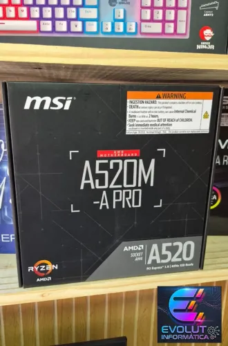 Placa mãe AM4 MSI A520M-A Pro nova, lacrada, com garantia!