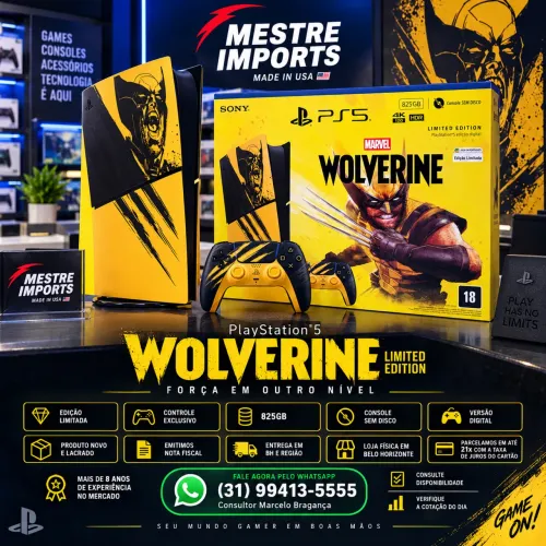 PlayStation 5 Wolverine Limited Edition Digital 825GB Novo Lacrado