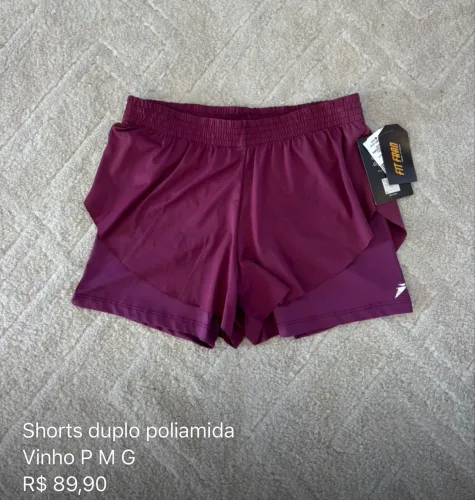 Short Feminino Duplo Fitness P, M e G