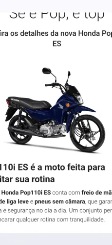 ALUGUEL/ MOTO - HONDA POP 2027