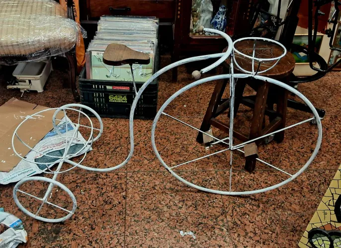 Jardinagem bicicleta decorativa