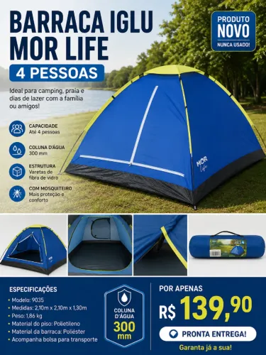 Barraca Iglu MOR Life 4 Pessoas - NOVA | Pronta Entrega ?
