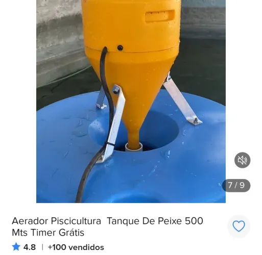 Aerado para lagos e piscicultura
