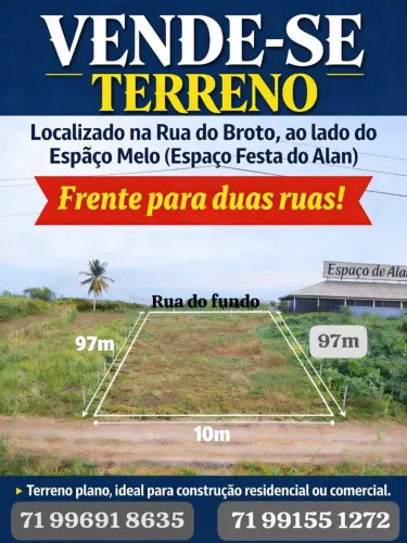 Terreno à venda em Rio real Bahia. Perto espaço do Alan.