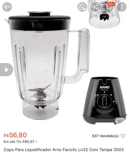 Copo liquidificador Arno Click