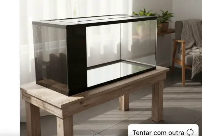Aquário 90x30x45cm confeccionado em vidro 8mm - com Sump Lateral 10cm SEM TAMPA