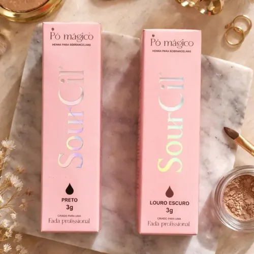 Henna para sobrancelhas SOURCIL pó mágico- kit preto e louro escuro