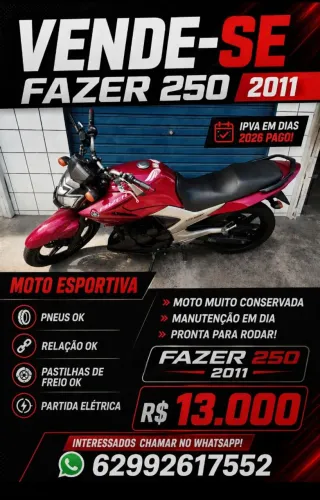 Fazer250/2011 super conservada .