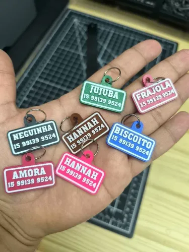 Plaquinha pet com nome e telefone para gatos e cachorros 